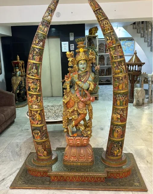 Escultura hindú de bronce en india