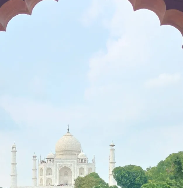 Vista del Taj Mahal en Agra